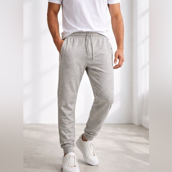 American Eagle Outfitters Other - American Eagle Jogger Sweatpants Men’s M Warm Heather Gray Zip Pocket Drawstring